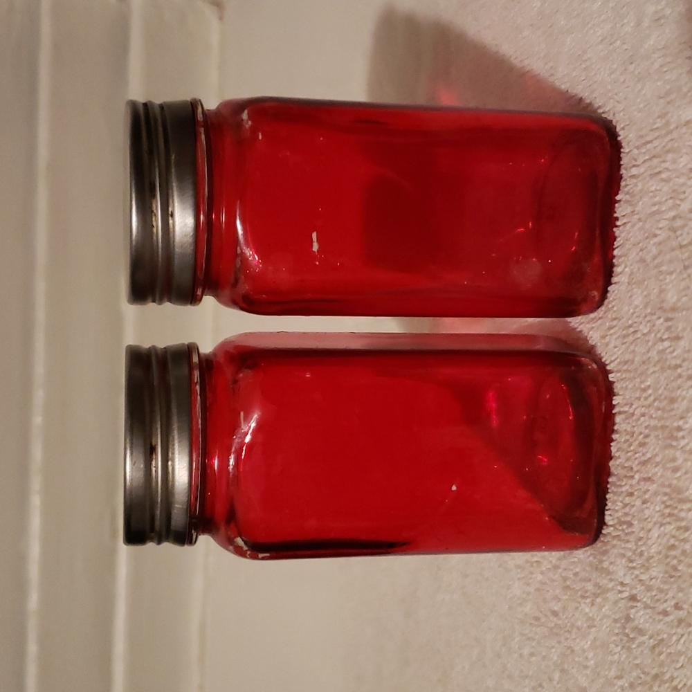Vintage Ruby Red Shakers